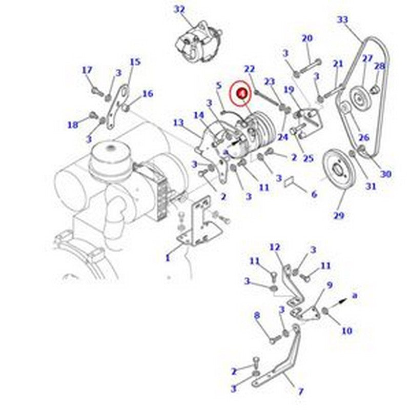 A/C Compressor 22E-979-1110 for Komatsu Excavator PC30MR-2 PC35MR-2 PC50MR-2 PC75R-2 PC95R-2 Delphi SP10