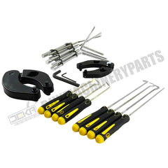 Tuerca de prensaestopas ajustable Llave inglesa universal para cilindro hidráulico 1266 7463 y juego de herramientas de instalación de copa en U con sello de vástago de pistón J05321 para la mayoría de las granjas