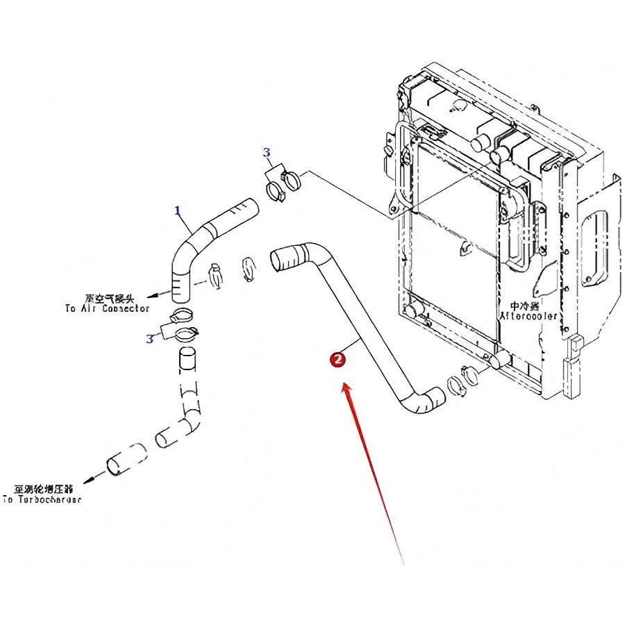 Aftercooler Hose 423-03-D1730 for Komatsu Wheel Loader WA380-6
