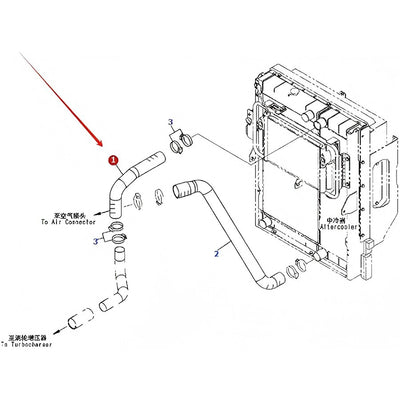 Aftercooler Hose 423-03-D1860 for Komatsu Wheel Loader WA380-6