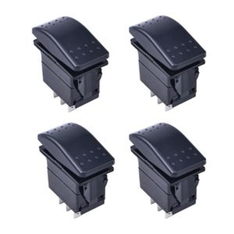 Aftermarket 4-Piece Rocker Switch 6pin 20A 12V for Vehicle Motorcycle