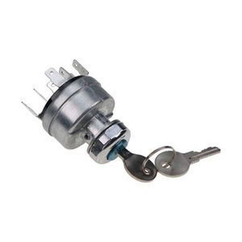 Aftermarket Pollak 31-114P Ignition Switch & 2 Keys for Truck, Bulldozer, Tractor, Excavator, Loader