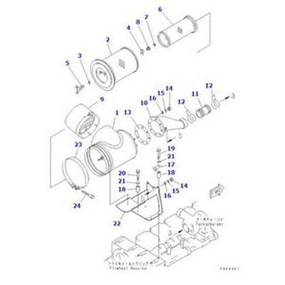 1 Set Air Filter 6128-81-7042 for Komatsu Engine 6D140-1 6D170-1 Excavator PC1600-1 PC1800-6 PC650-5 PC710-5 PC800-6