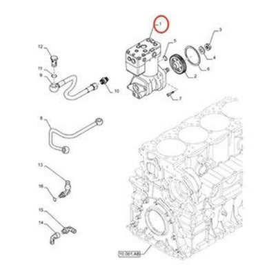 Air Compressor 504308489 for New Holland CR9090 CX8090 FR9060 FR9050 T8.330 T8.360 T8.380