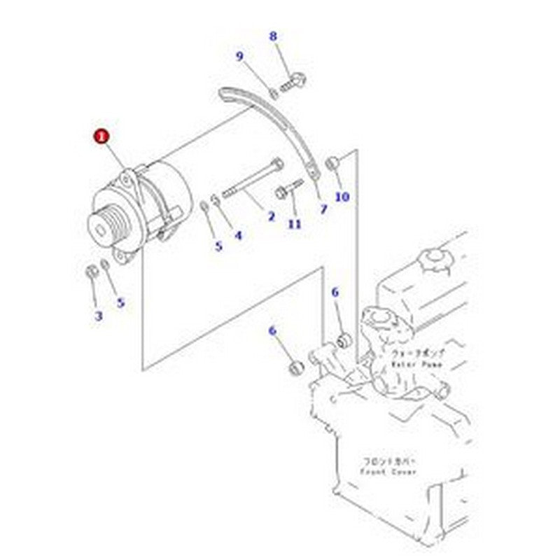 24V Alternator 600-825-3120 for Komatsu Engine 6D125-1 S4D95L-1 S6D125E-2 Excavator PC200-6LC PC400-7 Loader WA270-3 WA320-3
