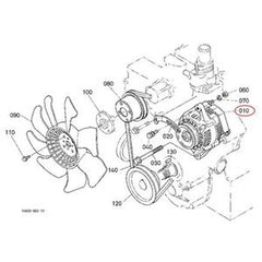 Alternador de 12V T1065-15682 para motores Kubota V2203/V2403/V3800