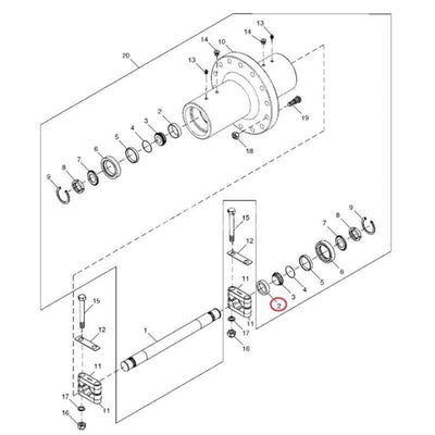 Copa de rodamiento JD9021 para John Deere 2704 2854 8130 8230 8570 8960 8310R 8400R 8R230 8R340 9400T 9520RX 9620R 9620RX 