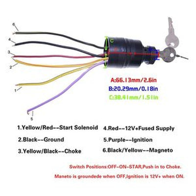 6-Wire 3-Position Ignition Switch 87-17009A2 for Mercury Outboard Control Box