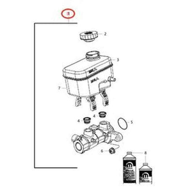 Brake Master Cylinder 68057474AE 68003617AB for Jeep Wrangler 2007-2018