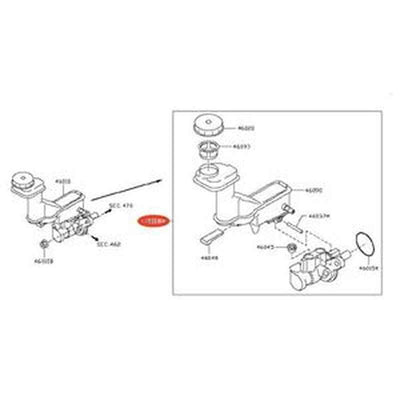Brake Master Cylinder D6010-JG80A/B for Nissan Rogue 2008-2015