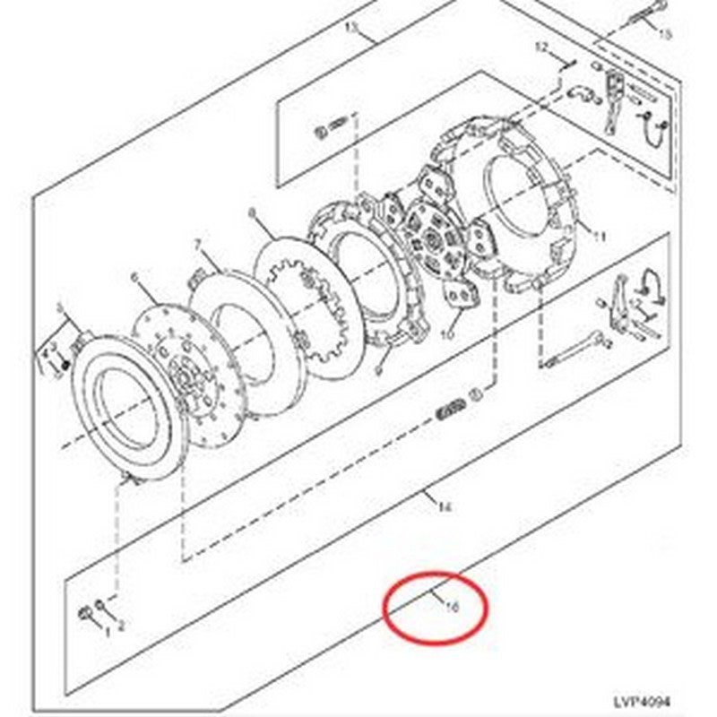 Clutch Assembly RE66695 for John Deere Tractor 5200 5300 5400 5210 5310 5410 5510 5310N 5400N
