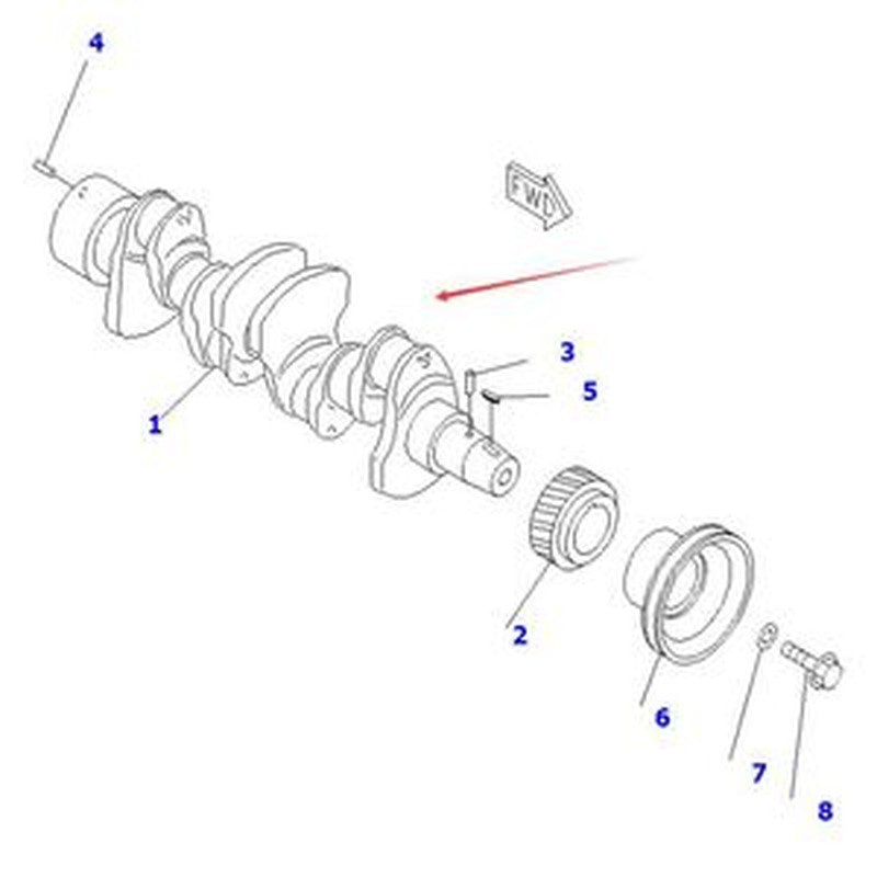 Crankshaft 129900-21000 for Komatsu 4D94E Engine WA65-3 WA75-3 D21A-6 buymachineryparts