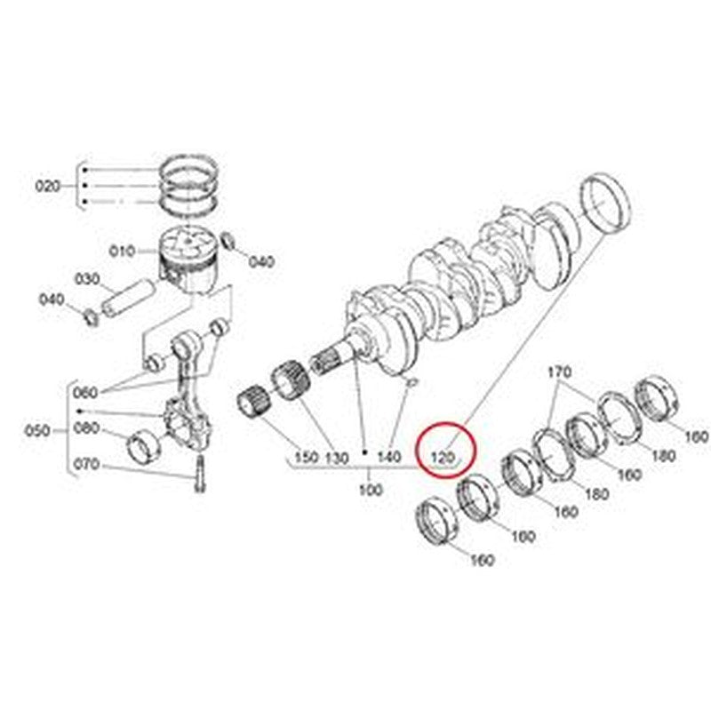 Crankshaft Sleeve 1C010-23300 for Kubota & Hyundai Engines V3300-3800 20D-7 30D-7