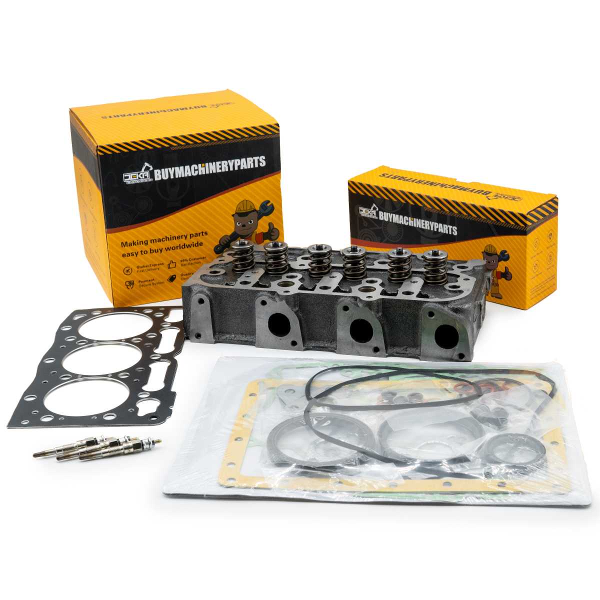Kubota Engine D1105 Complete Cylinder Head with Full Gasket Kit for Bo ...
