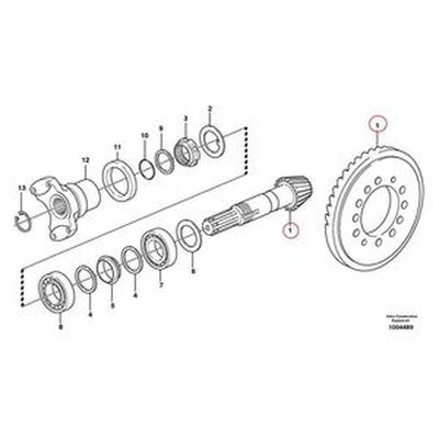 Drive Gear Set 066941 VOE11709287 for Volvo Backhoe Loaders BL60 BL61 BL70 BL71
