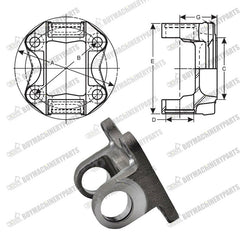 Driveshaft Flange Yoke 2-2-939 for 1310 Series 4x0.488 Holes on 3.5BC 2.0F - Buymachineryparts