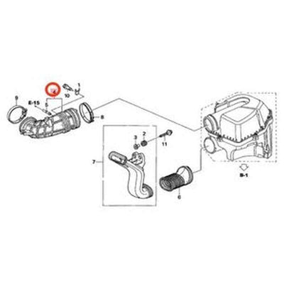 Engine Air Intake Hose 17228-PNB-J00 for Honda CR-V 2005-2006
