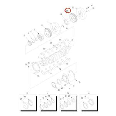 Polea de ventilador para tractor CASE STX275/280/325/330 Steiger 280/330/335 J943978