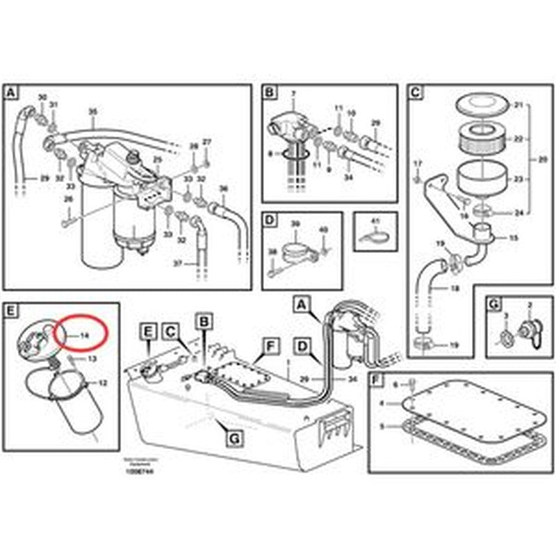 Filler Cap VOE11118857 for Volvo A20C/A25D/A30D/A35C/A40/A45G Loaders & Trucks buymachineryparts