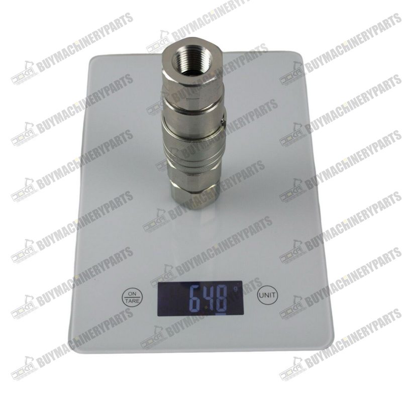 Flat Face Hydraulic Coupler 1/2" Body x 1/2" NPT Thread for Bobcat Skid Steer - Buymachineryparts