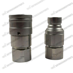 Flat Face Hydraulic Coupler 1/2" Body x 1/2" NPT Thread for Bobcat Skid Steer - Buymachineryparts