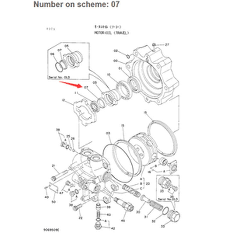 Travel Motor Cap for Hitachi Excavator EX60 - 4252672