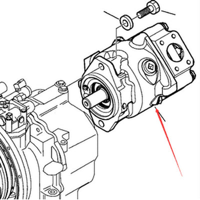 Hydraulic Pump 708-1U-04112 for Komatsu WB146-5 WB156-5 WB93R-5 WB93S-5 WB97R-5 WB97S-5