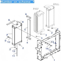 For Komatsu Excavator PC200-8E0 PC200LC-8E0 Water Tank Radiator ASS'Y 205-03-31110
