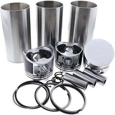 For Komatsu Excavator PC30 PC35 Engine 3D84-3 Cylinder Liner Kit Four Matching