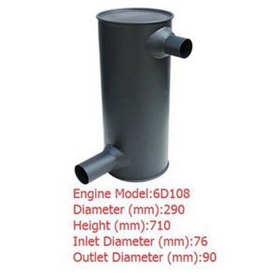 For Komatsu Excavator PC340-6K PC340LC-6K PC340NLC-6K Muffler Silencer 207-01-K1160 - Buymachineryparts