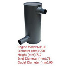 For Komatsu Excavator PC380LC-6K PC300LC-6 PC300HD-6 Muffler Silencer 207-01-K1160 - Buymachineryparts