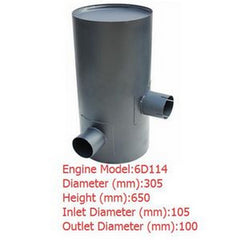 For Komatsu Excavator PC380LC-6K PC300LC-6 PC300HD-6 Muffler Silencer 207-01-K1160 - Buymachineryparts