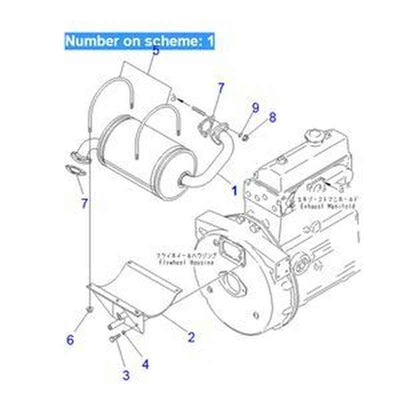 Muffler Silencer 6201-11-5210 for Komatsu PC40-5 PC40-6 PC50UU-1