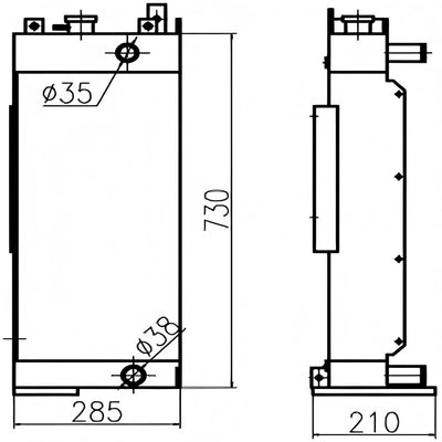 For Sany Excavator SY60B Water Tank Radiator Core ASS'Y