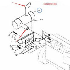 For Volvo Excavator EC210 EC210 LC Muffler Silencer SA1114-00350 - Buymachineryparts