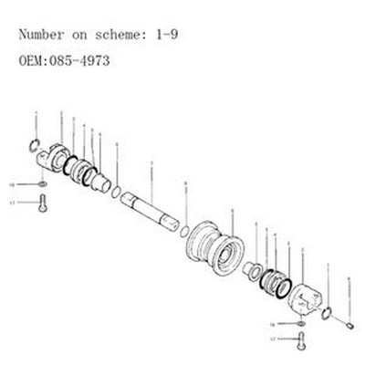 For Caterpillar CAT E300B EL300B Track Roller Bottom Roller 085-4973 1R-8165 - Buymachineryparts