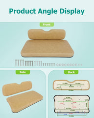 Cojines delanteros de repuesto para el asiento y respaldo del carrito de golf EZGO TXT, color beige