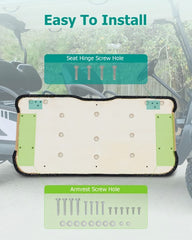 Cojines de repuesto para asientos delanteros de EZGO RXV, cojín para asiento de carrito de golf EZGO RXV, conjunto inferior del asiento delantero, exclusivo para asientos delanteros de carritos de golf, color beige, juego de 2 piezas