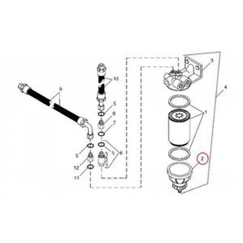 Fuel Filter Sediment Bowl RE500187 P564750 R90P for John Deere Engines 10.5L-12.5L Tractors