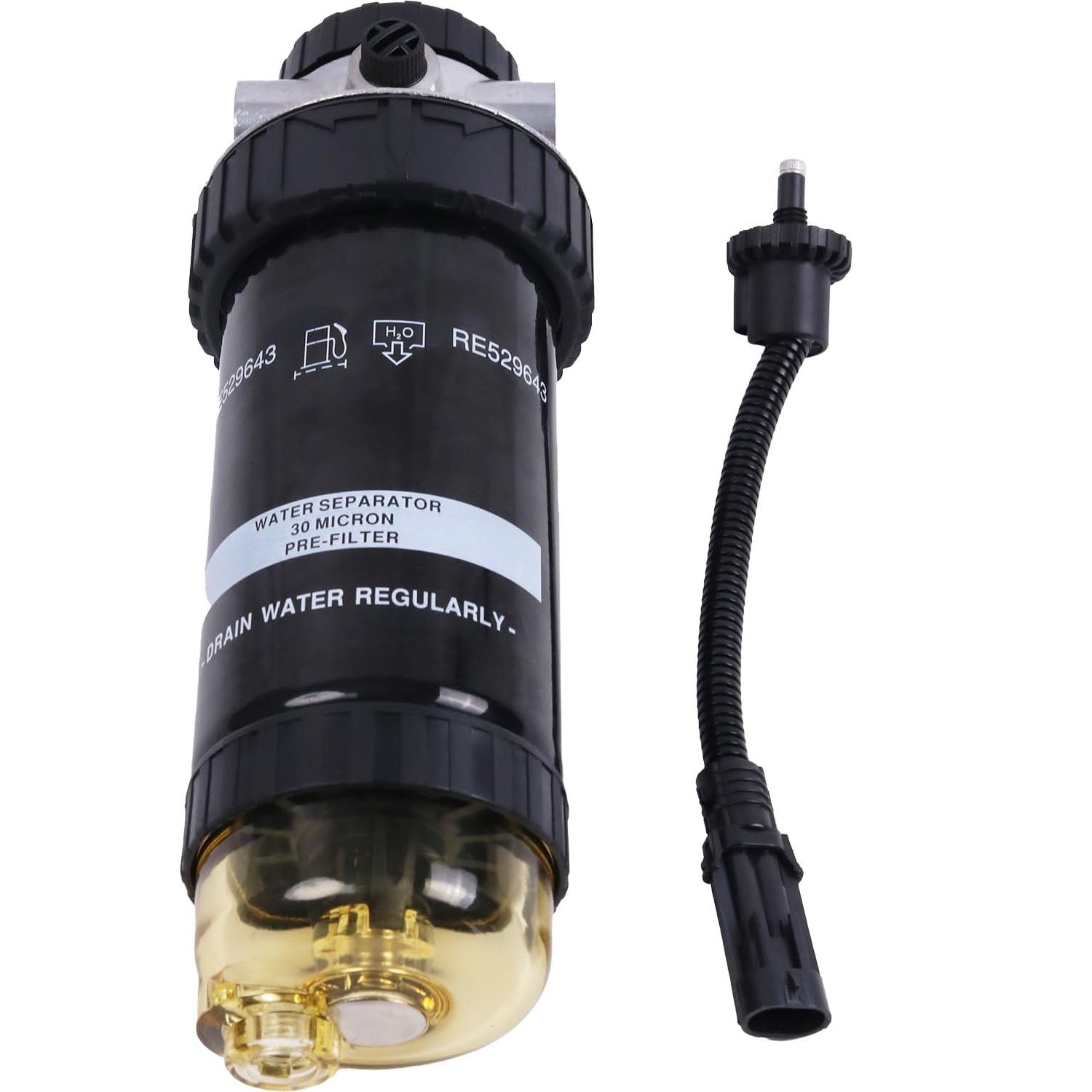 Fuel Filter Water Separator Lift Pump Assembly RE529641 RE541922 for John Deere Engine 3029 4045 6068 Tractor 1654 6110D 6125D