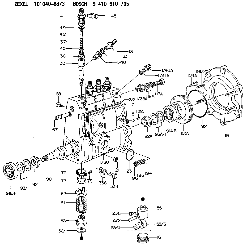 Fuel Injection Pump 101040-8873 8970809330 for Isuzu Engine 4BG1 4BD1-T Hitachi Excavator EX120-3 EX120-2 EX120K-2