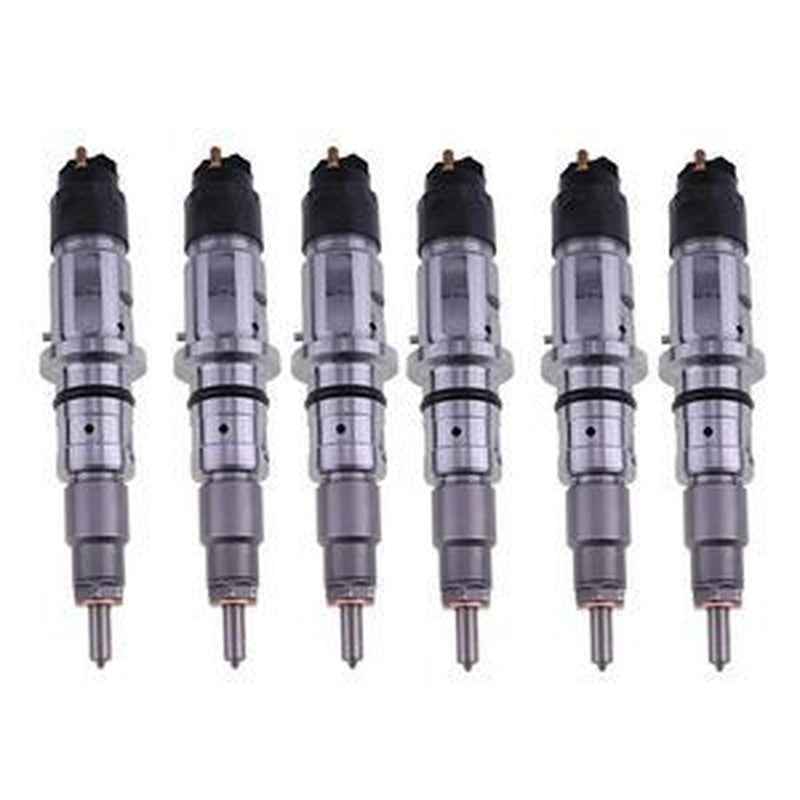 6 Fuel Injectors 0445120383 5317323 for Cummins QSB6.7 QSB7 Engine