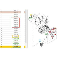 Fuel Lines Kit for Doosan D34 Engine Fits Bobcat Telehandlers V519/V723/V923