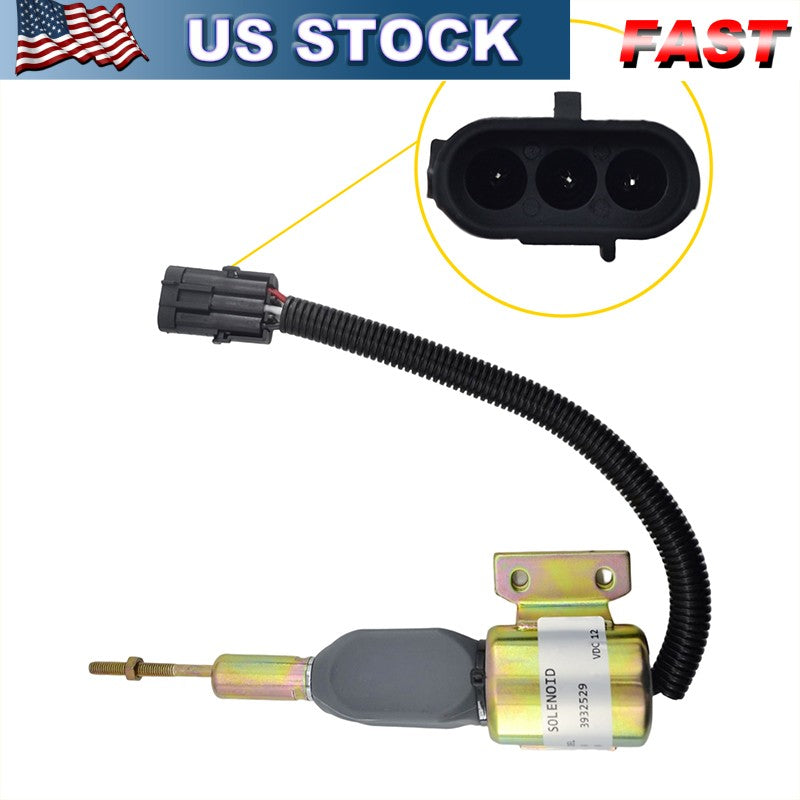 3 wire Fuel Shut Off Solenoid 3930658 3932529 3935431 SA475612 for CUMMINS