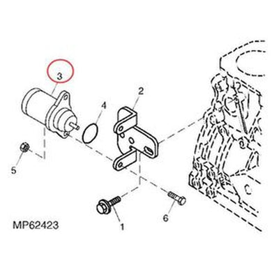 Válvula solenoide de corte de combustible 124383 para motor Yanmar, cortacéspedes John Deere