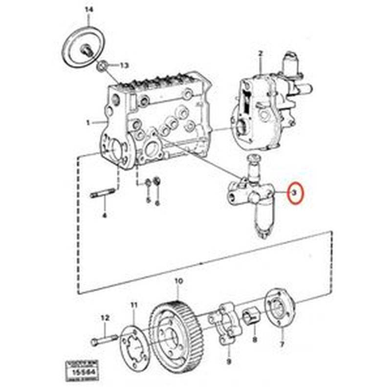 Fuel Feed Pump 6210717 for Volvo 4400, 860, 861 Loaders