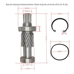 Kit de eje de engranaje de entrada para carrito de golf, resorte de sujeción, retén de aceite, junta tórica para EZGO RXV 2008 en adelante, versión eléctrica 2025 mejorada, 620329, 620327, 620328, 23520G1, 35959G01