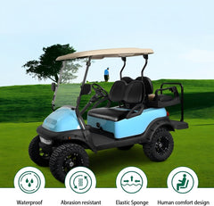 Cojín delantero y respaldo para carrito de golf Club Car Precedent (2012 en adelante), esponja premium, cómodo y suave (negro).