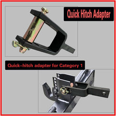 Heavy-Duty Cat 1 Quick Hitch Adapter Bushing Kit with Adjustable Top Link Bracket for 3-Point Hitch - Integral Cast