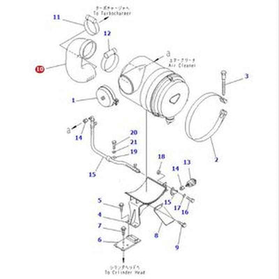 Hose 23B-02-32180 for Komatsu SAA6D114E-2AA Engine Motor